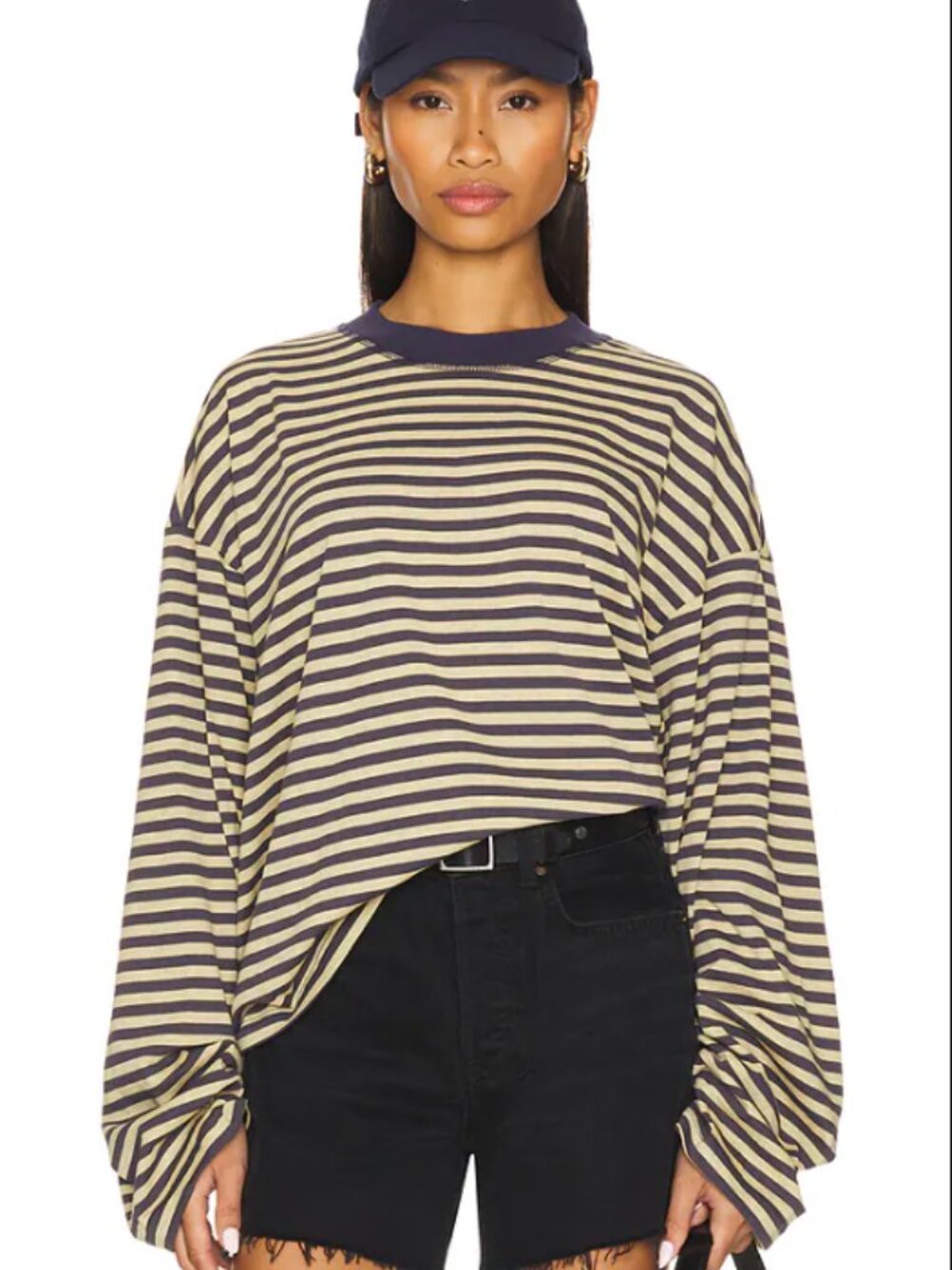 Bloom Top LIONESS | Color: Beige Stripe | Size: Small